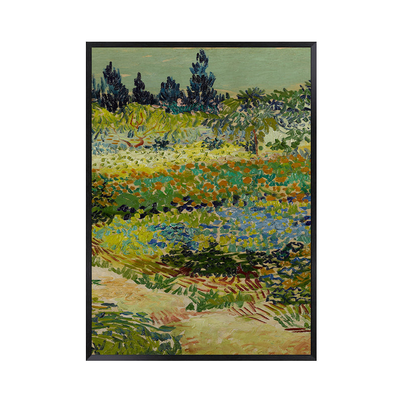 Grünes Bauernfeld Wandkunst Van Gogh Landhaus Texturierten Leinwanddruck für Zuhause