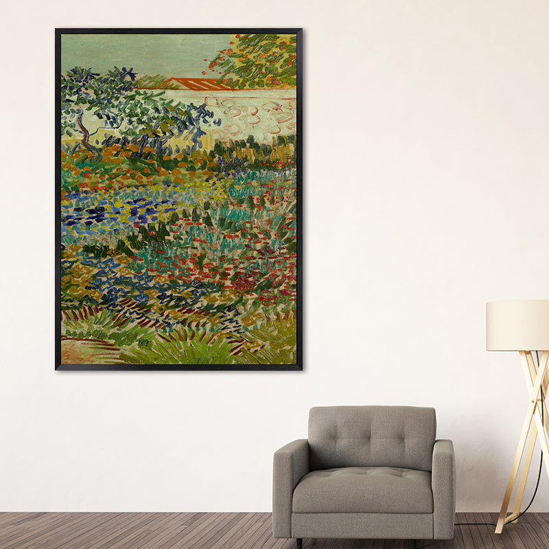 Grünes Bauernfeld Wandkunst Van Gogh Landhaus Texturierten Leinwanddruck für Zuhause