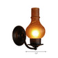Frendorf | 1 Glühbirne Vase Schirm Wandmontierte Lichtarmatur Rustikal Weiß/Amber Spritzglas Beleuchtung für Flur