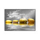 Frendorf | Big Pebbles Wandkunstdruck Glam Magische Nacht Meerlandschaft Leinwand in Gold für Schlafzimmer