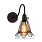 Frendorf | 1 Kopf Metall Wandlampe Antik Stilvoll Schwarz Drahtgestell Restaurant Wand Sconce Licht mit Blütenblattdesign