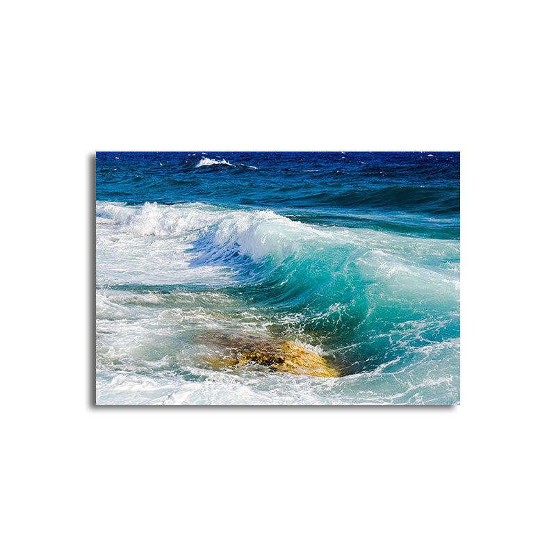 Frendorf | Blue Sea Surge Leinwandkunst Ozeanszenerie Tropix Texturierte Wanddekoration für das Wohnzimmer
