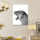 Frendorf | Fotografie Leeuw Brullend Canvas Muurkunst voor Huisinterieur, Grijs en Wit, Gelaagd