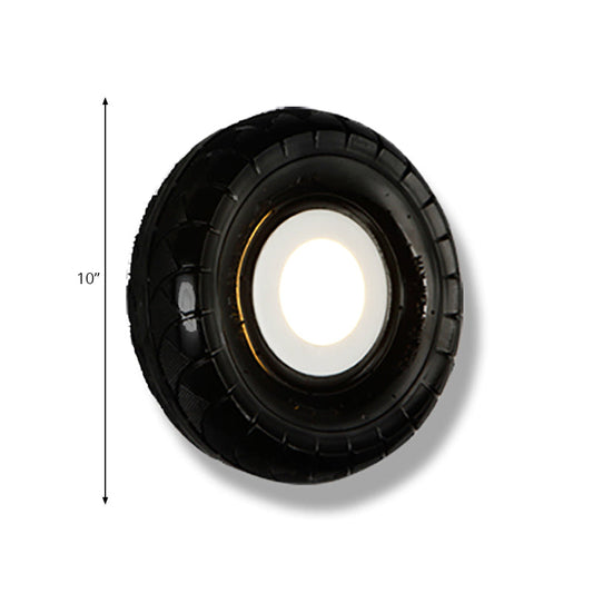 Frendorf | Tyre Metallic Wandleuchte Bauernhaus Stil LED Korridor Wandmontage Beleuchtung in Schwarz, 10"/16" Breite