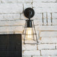 Frendorf | Vintage Style Conic Cage Wandlamp met Gebogen Arm 1 Licht Metaal Wandlamp in Zwart/Wit