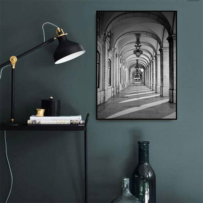 Frendorf | Simplicity Bau Wanddekoration Graue Umwickelte Leinwand für das Arbeitszimmer, Mehrere Größenoptionen