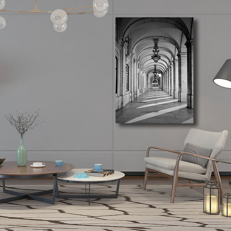 Frendorf | Simplicity Bau Wanddekoration Graue Umwickelte Leinwand für das Arbeitszimmer, Mehrere Größenoptionen