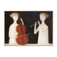 Frendorf | Leinwand Braune Malerei Modern Stil Maid und Musikinstrumente Wandkunst Dekor