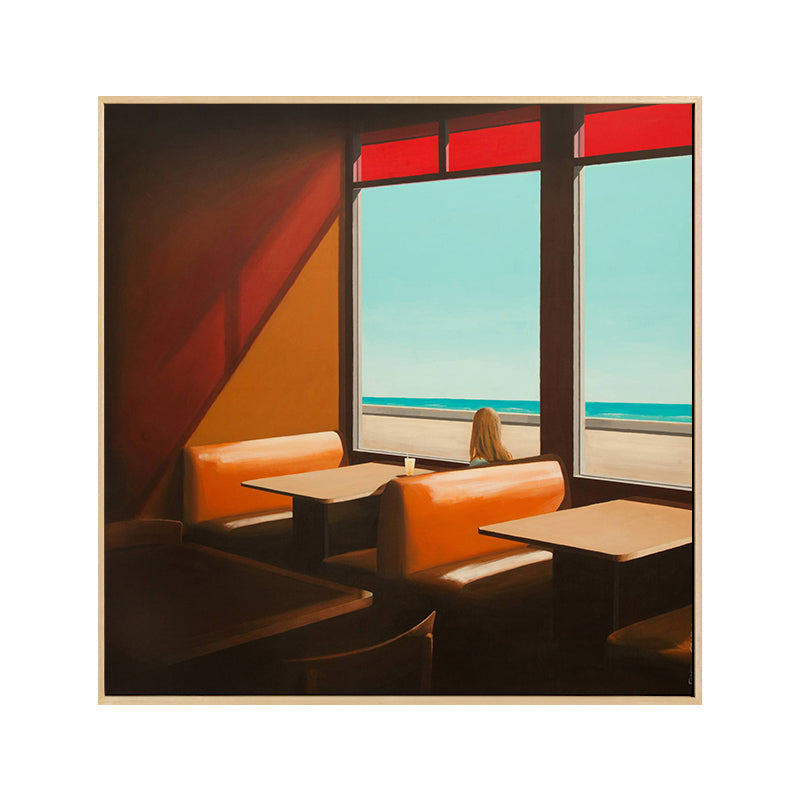 Frendorf | Zachte Kleur Seaside Maiden Canvas Olieverf Schilderij Moderne Stijl Textuur Kunst voor Keuken