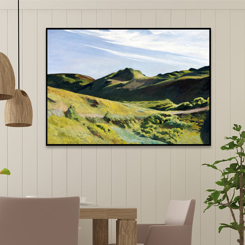 Frendorf | Grünes Sommer-Mountain-Landschaft Kunstdruck Texturiertes zeitgenössisches Wohnzimmers Gemälde