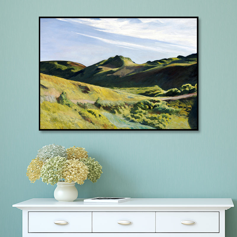 Frendorf | Grünes Sommer-Mountain-Landschaft Kunstdruck Texturiertes zeitgenössisches Wohnzimmers Gemälde