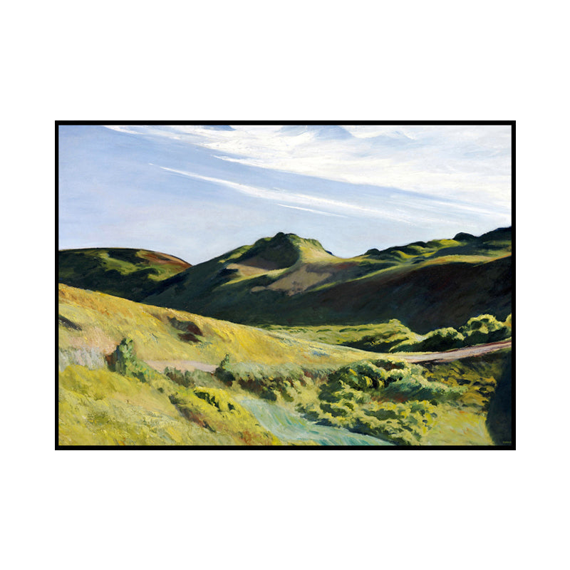 Frendorf | Grünes Sommer-Mountain-Landschaft Kunstdruck Texturiertes zeitgenössisches Wohnzimmers Gemälde