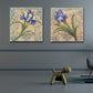 Frendorf | Lila Iris Malerei Blume Traditionelle Strukturierte Leinwand Wandkunst für Zuhause, Set von 2