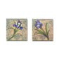 Frendorf | Lila Iris Malerei Blume Traditionelle Strukturierte Leinwand Wandkunst für Zuhause, Set von 2