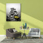 Frendorf | Fotoposter Flusssteine Leinwand Wandkunst für das Wohnzimmer, Grau und Gelb, Texturiert