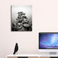 Frendorf | Fotoposter Flusssteine Leinwand Wandkunst für das Wohnzimmer, Grau und Gelb, Texturiert