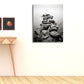 Frendorf | Fotoposter Flusssteine Leinwand Wandkunst für das Wohnzimmer, Grau und Gelb, Texturiert