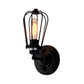 1 Kopf Wand Sconces Licht mit Glühbirne Käfig Schirm Metall Industrie Rustikal Flur Wandbeleuchtung in Schwarz, 2 Packs