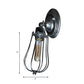 Frendorf | 1 Kopdraad Beschermingswandlamp Wandlamp met Gloeilamp Schaduw Industrieel Verouderd Messing/Antiek Zilveren IJzeren Wandlamp voor Restaurant