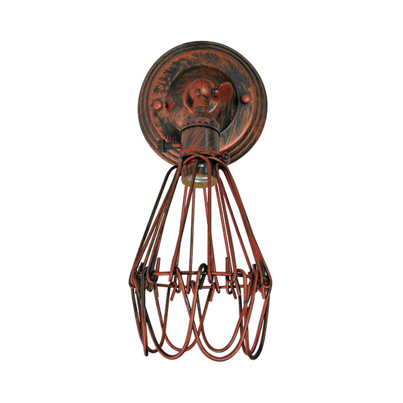 Frendorf | Gegoten ijzeren draadbescherming wandverlichting boerderij stijl 1 bol restaurant draaibare scone lamp in zwart/bronze
