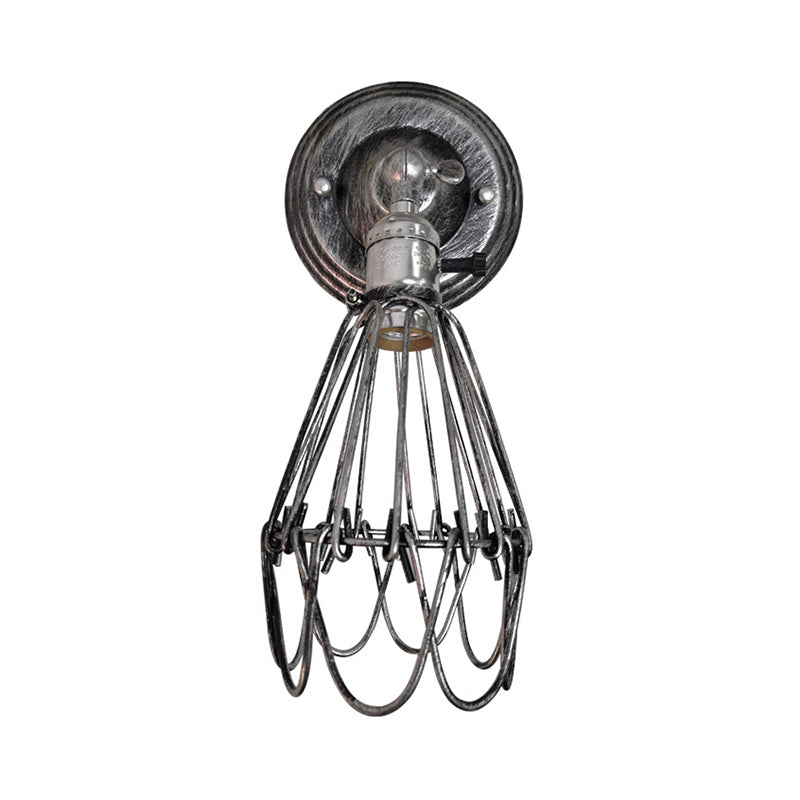 Frendorf | Gegoten ijzeren draadbescherming wandverlichting boerderij stijl 1 bol restaurant draaibare scone lamp in zwart/bronze