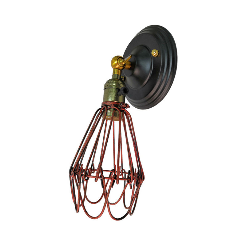 Frendorf | Gegoten ijzeren draadbescherming wandverlichting boerderij stijl 1 bol restaurant draaibare scone lamp in zwart/bronze