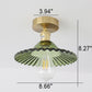 Frendorf | Lotuvia Japanische Vintage Deckenleuchte | Glas & Messing | Lotus Design | Semi-Flush-Mount