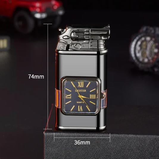 Frendorf | Windproof Feuerzeug Vintage Uhr Lünette Jet Flamme Fackel