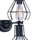Frendorf | Schwarze 1 Kopf Wandlampe Vintage Industrial Metall Flasche/Rechteckige Wandleuchte Wandlampe mit Drahtgestell für Café