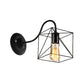 Frendorf | Schwarze 1 Kopf Wandlampe Vintage Industrial Metall Flasche/Rechteckige Wandleuchte Wandlampe mit Drahtgestell für Café
