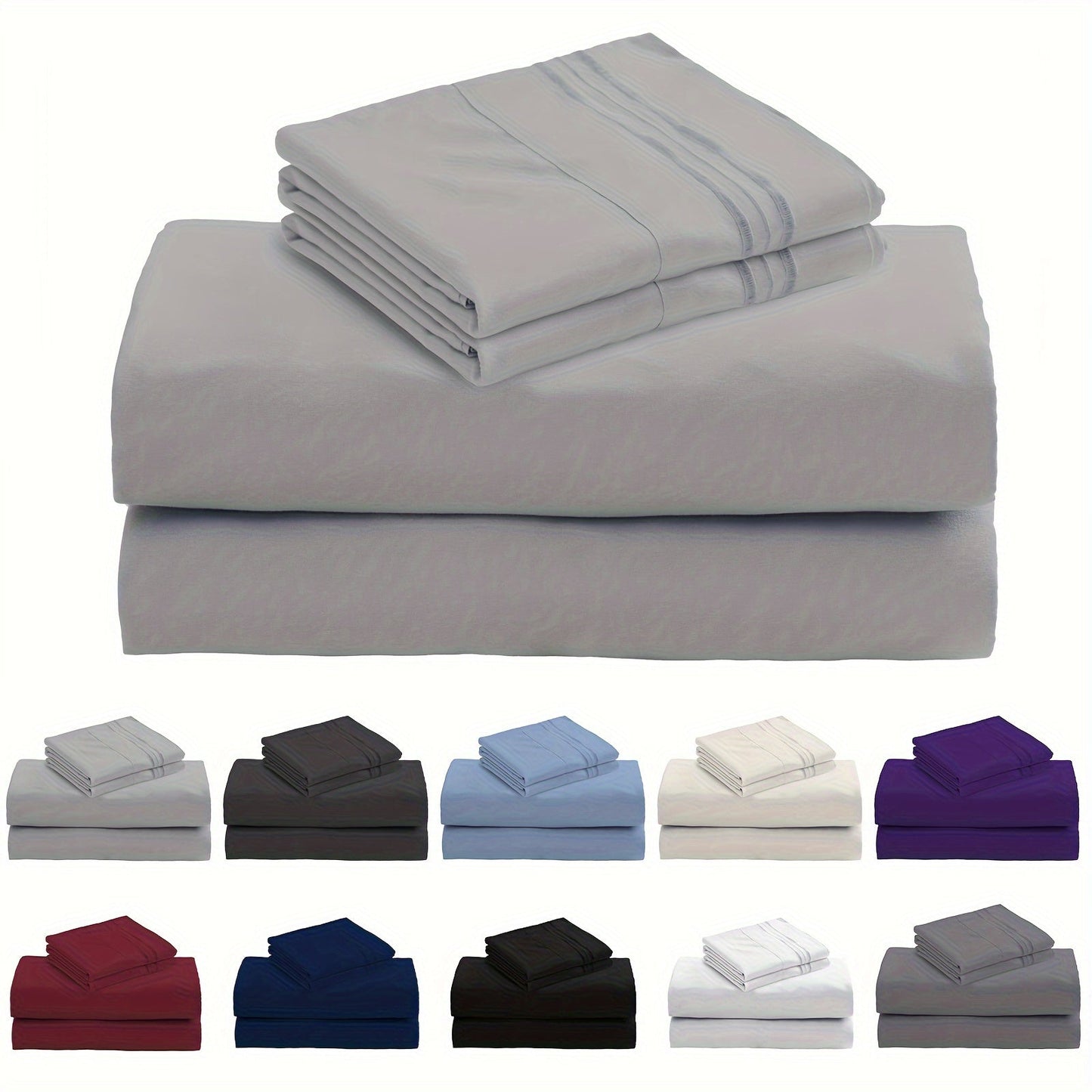 3/4-Teil 15" Tiefe Tasche Bettwäsche Set – Superweiche Mikrofaser-Bettlaken, kühlend und atmungsaktiv, luxuriöse Hotel-Spannbetttücher (enthält 1 Bettlaken, 1 Spannbettlaken und 1/2 Kissenbezüge)