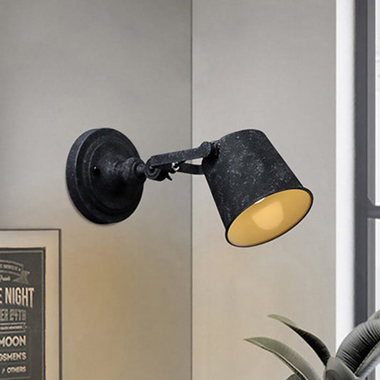Frendorf | Gegoten ijzeren emmer wandlamp boerderij stijl 1 licht woonkamer wandlamp in antiek zwart