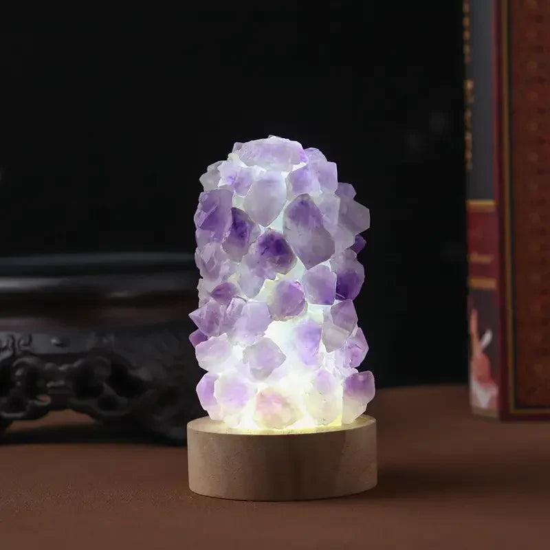 Kristallampe - Amethyst - Heilende Energie - Sanftes Licht