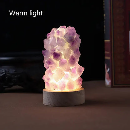 Kristallampe - Amethyst - Heilende Energie - Sanftes Licht