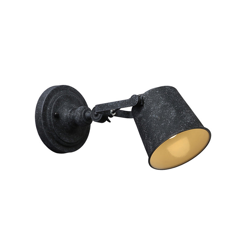 Frendorf | Gegoten ijzeren emmer wandlamp boerderij stijl 1 licht woonkamer wandlamp in antiek zwart