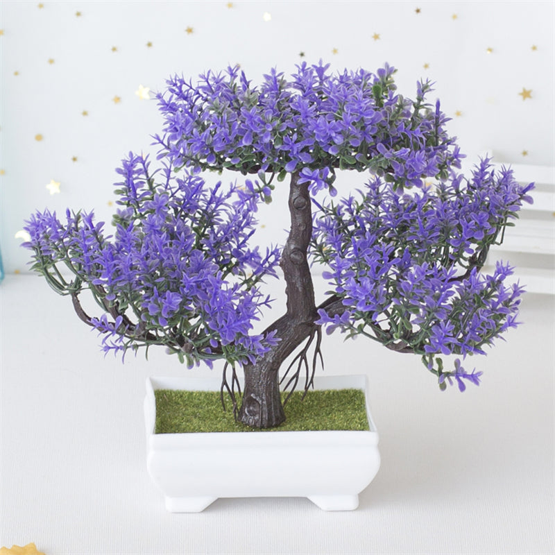 Frendorf | BlossomBonsai künstlicher Baum – realistischer Mini-Bonsai mit rosa Blüte