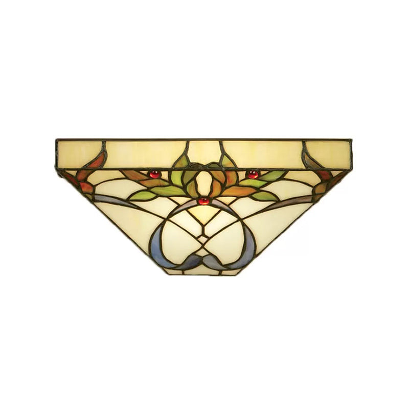 Frendorf | Mehrfarbige nach oben gerichtete Wandleuchte aus Tiffany-Glas, Wandmontageleuchte für zu Hause