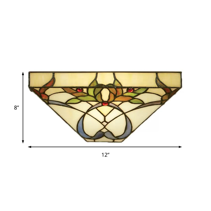 Frendorf | Mehrfarbige nach oben gerichtete Wandleuchte aus Tiffany-Glas, Wandmontageleuchte für zu Hause