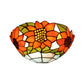 Frendorf | Sonnenblume Wandbeleuchtung mit Schalenform Buntglas Rustikale Tiffany Wandleuchte