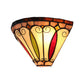 Frendorf | 2 Lichter Mini Wandleuchte mit Schalenlampenschirm Buntglas Vintage Wandleuchte in Mehrfarbig