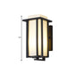 Frendorf | 1-Licht Rechteckige Wandbeleuchtung Lager Schwarz Opalglas Flush Mount Wandsockel mit Metallrahmen, 6"/6.5" B