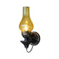 Frendorf | Vase Courtyard Wandverlichting Industriële Textuur Wit / Doorzichtig / Geel Kraakglas 1 Lamp Zwarte Wandlamp