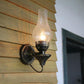 Frendorf | Vase Courtyard Wandverlichting Industriële Textuur Wit / Doorzichtig / Geel Kraakglas 1 Lamp Zwarte Wandlamp