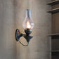 Frendorf | Vase Courtyard Wandverlichting Industriële Textuur Wit / Doorzichtig / Geel Kraakglas 1 Lamp Zwarte Wandlamp