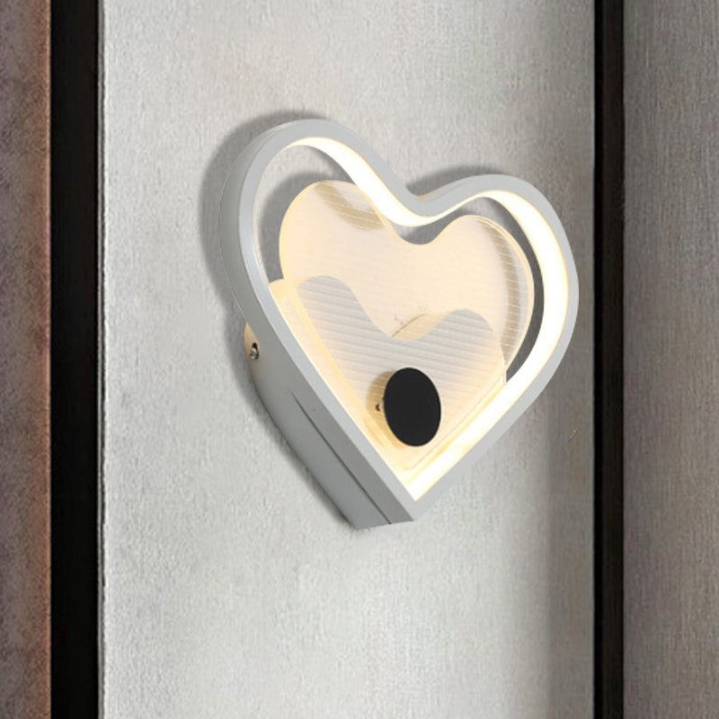 Frendorf | Herz/Wolke Wandbeleuchtung Nordic Acryl Schwarz/Weiß LED Wandmontierte Lichtleuchte für Schlafzimmer