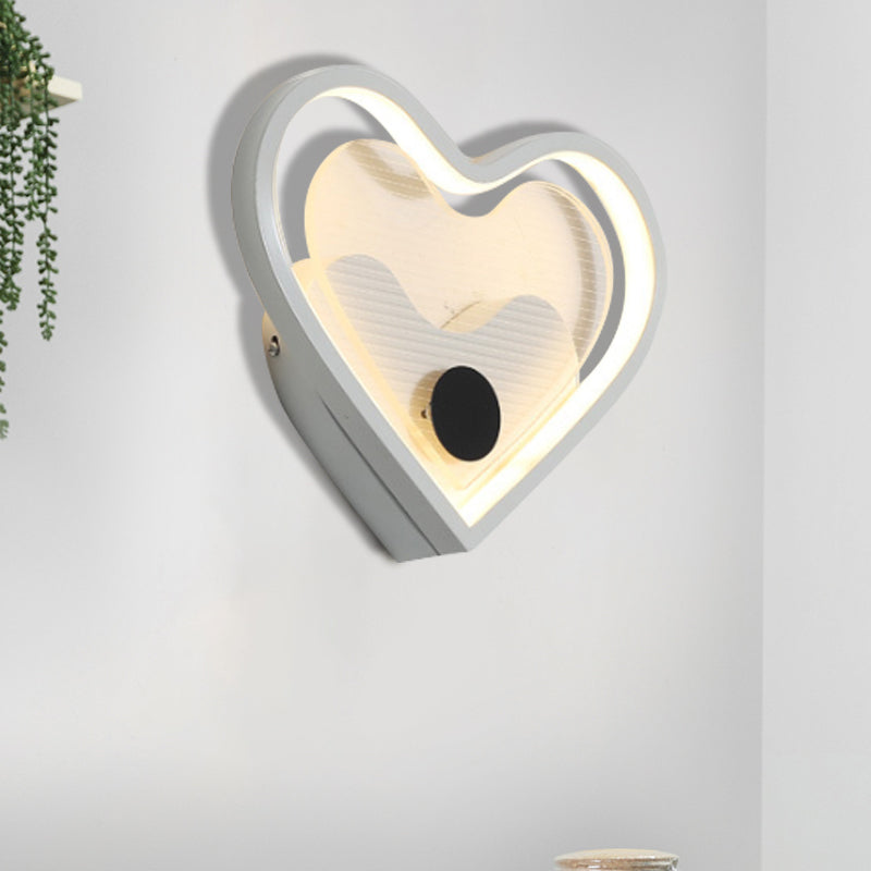 Frendorf | Herz/Wolke Wandbeleuchtung Nordic Acryl Schwarz/Weiß LED Wandmontierte Lichtleuchte für Schlafzimmer