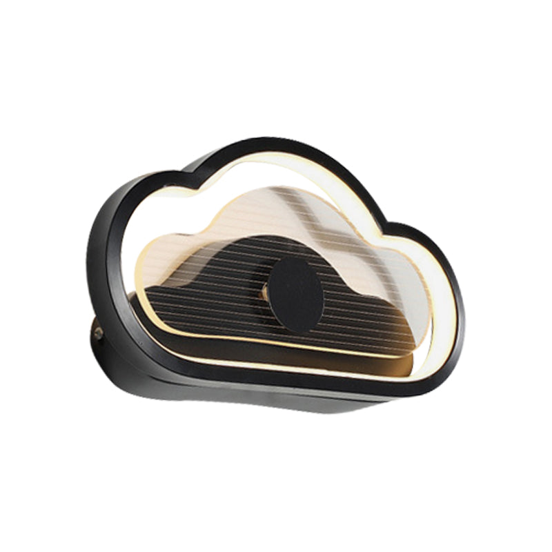 Frendorf | Herz/Wolke Wandbeleuchtung Nordic Acryl Schwarz/Weiß LED Wandmontierte Lichtleuchte für Schlafzimmer