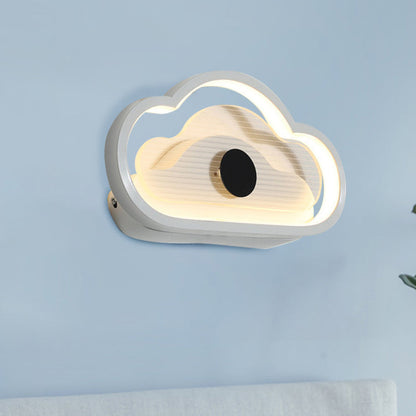 Frendorf | Herz/Wolke Wandbeleuchtung Nordic Acryl Schwarz/Weiß LED Wandmontierte Lichtleuchte für Schlafzimmer