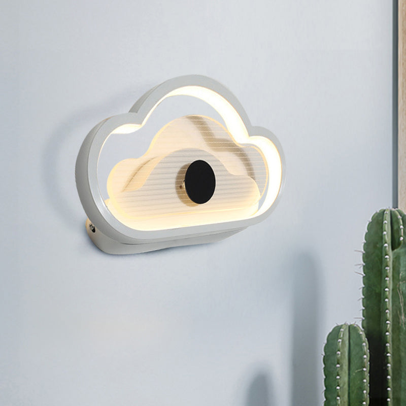 Frendorf | Herz/Wolke Wandbeleuchtung Nordic Acryl Schwarz/Weiß LED Wandmontierte Lichtleuchte für Schlafzimmer