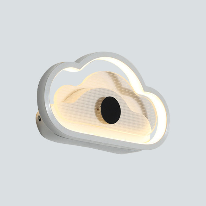 Frendorf | Herz/Wolke Wandbeleuchtung Nordic Acryl Schwarz/Weiß LED Wandmontierte Lichtleuchte für Schlafzimmer